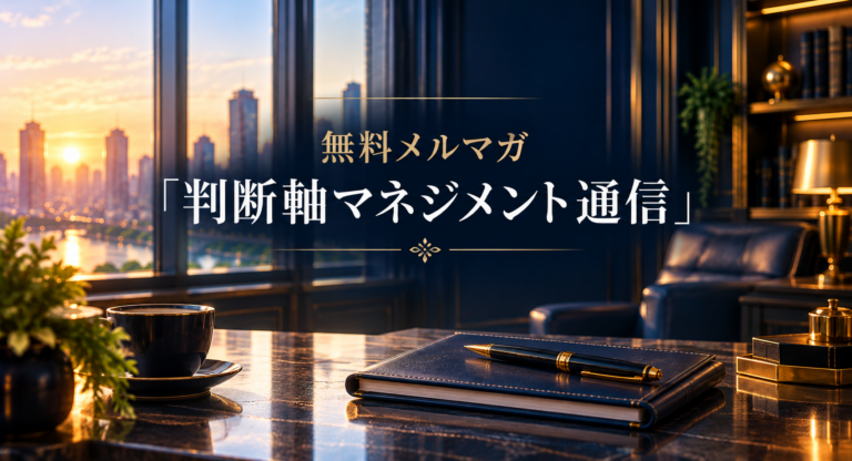 無料メルマガ『判断軸マネジメント通信』